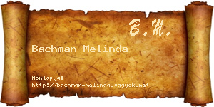 Bachman Melinda névjegykártya